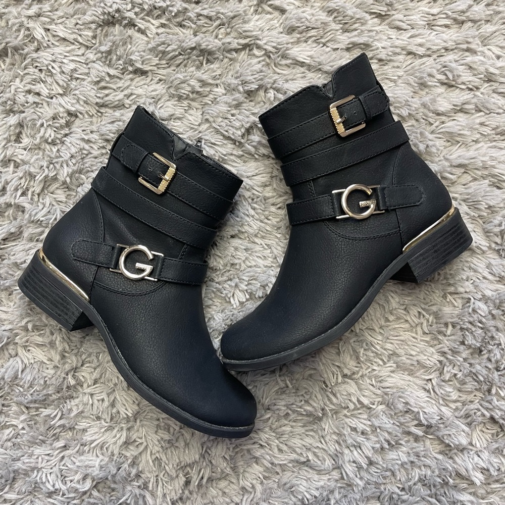 G by Guess Black Booties with Buckle Size 6